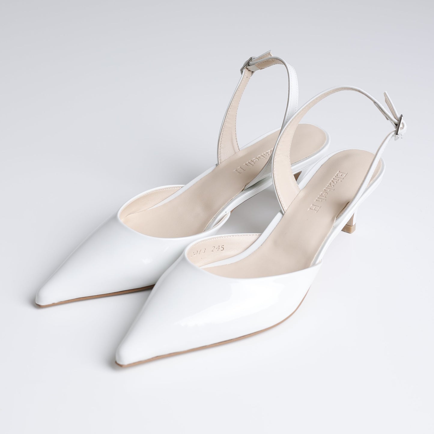 White Pointed Toe Slingback