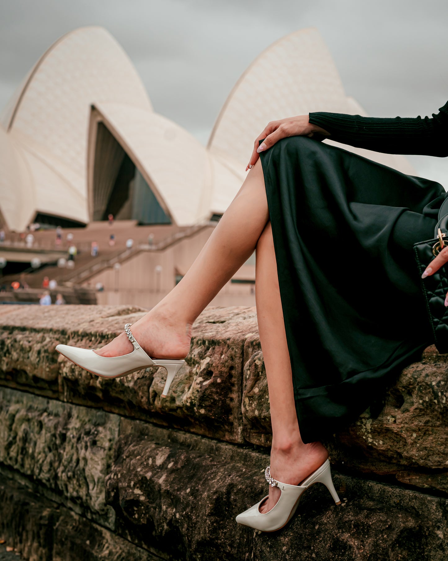 White Crystal Evening Mule