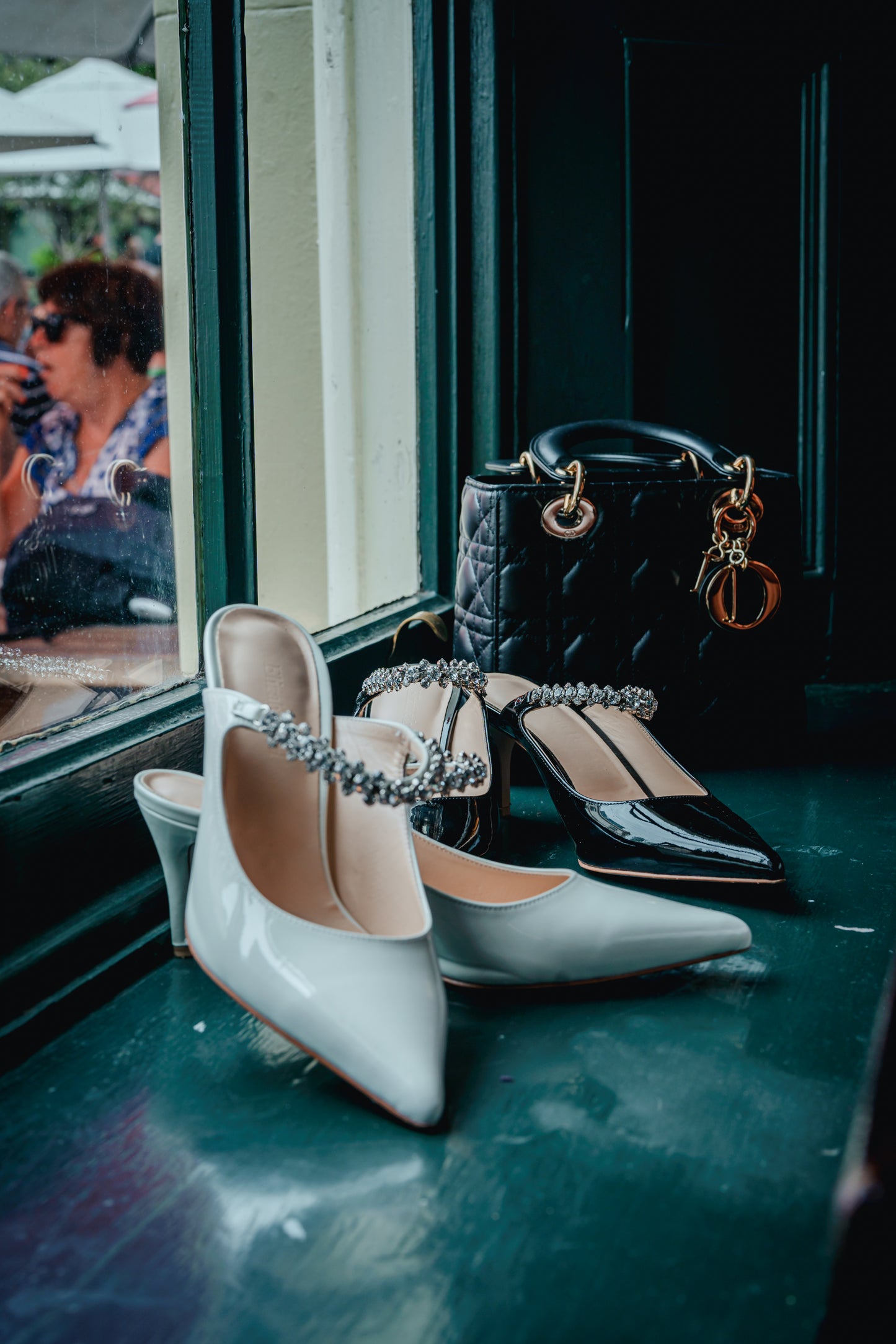 Black Crystal Evening Mule