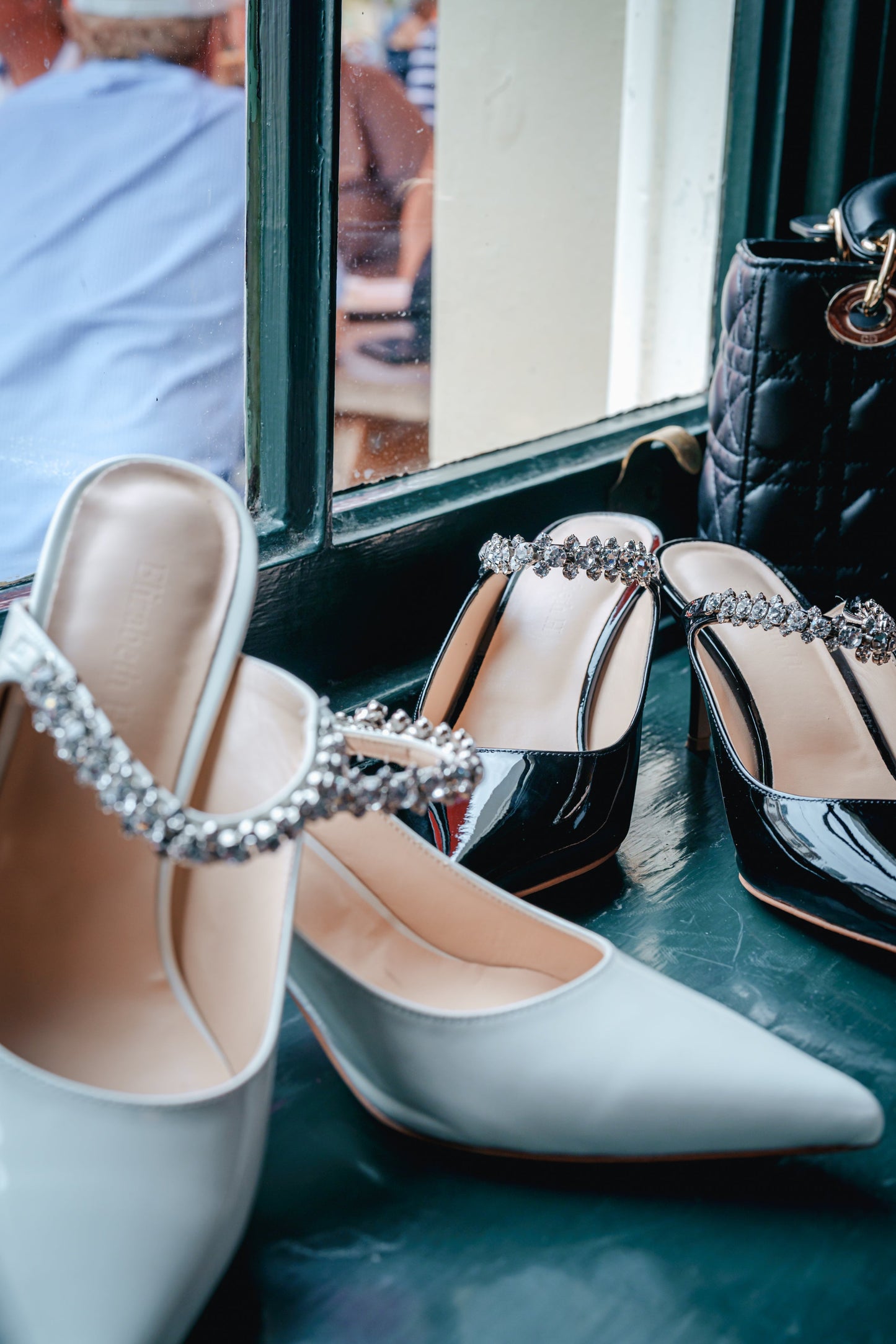 White Crystal Evening Mule