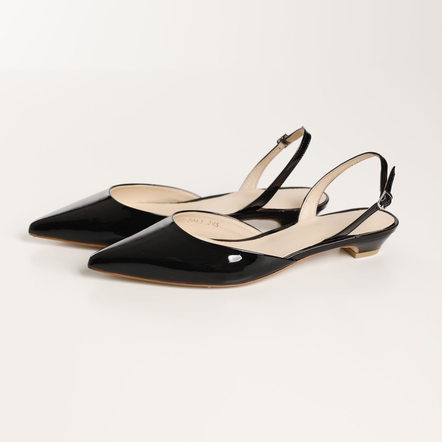 Black Pointed Toe Slingback Flat