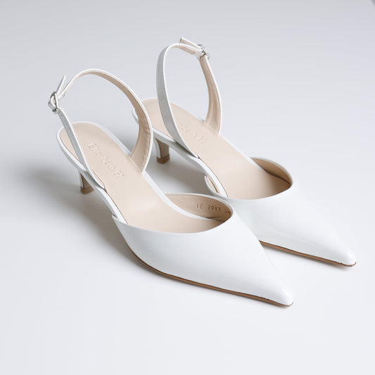 White Pointed Toe Slingback