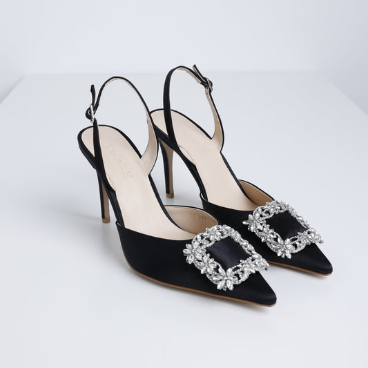 Black Dreamy Jewel Slingback