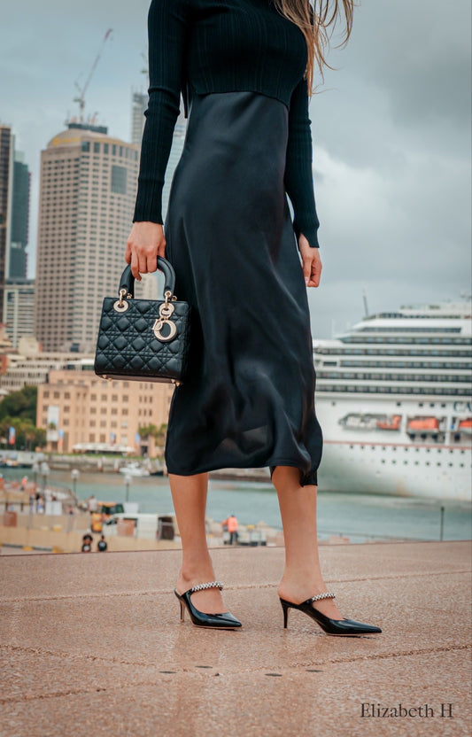 Black Crystal Evening Mule